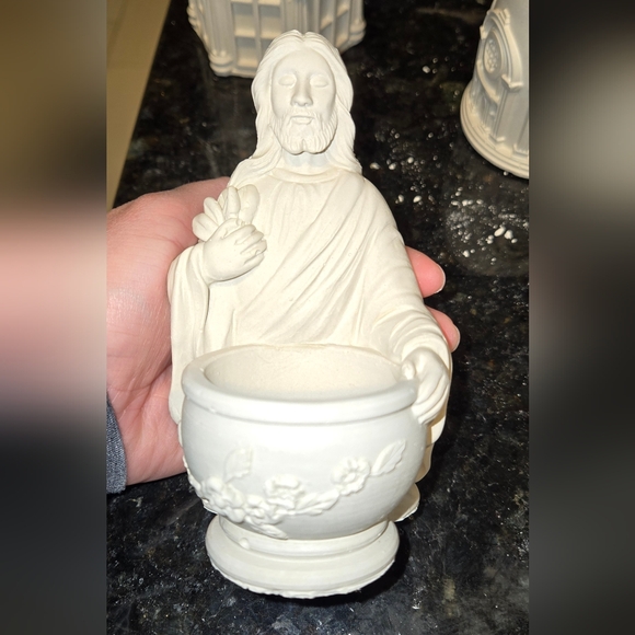 Handmade Other - Flowerpot, Candle Withthe Imagen Of Jesus.